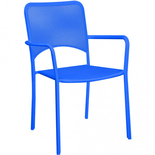 Güneş kollu metal sandalye mavi