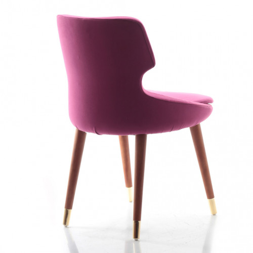 Simge Ceviz Ahşap Ayaklı Prinç Uclu Sandalye (Kumaş 416)