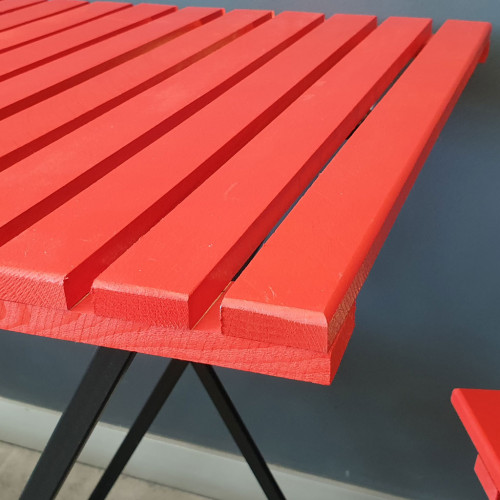 Ayaz Ahşap Masa Sandalye Takımı (Kırmızı)