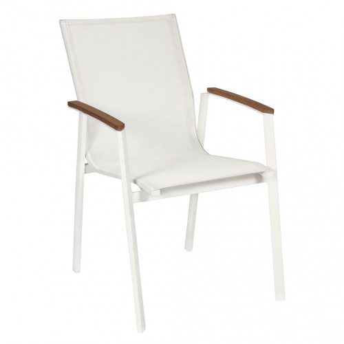 Sunny kollu alüminyum dış mekan sandalyesi beyaz