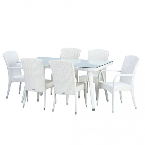 Agata-Kasilya Rattan Masa Sandalye Beyaz