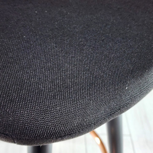 Rasko Bakır Renk Kaplama Bar Sandalyesi (Siyah Keten)
