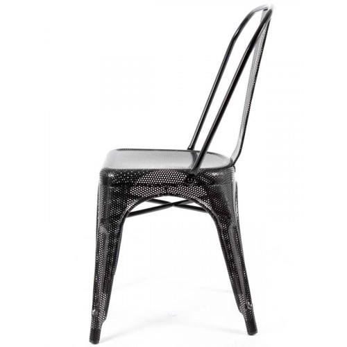 Delikli tolix sandalye siyah