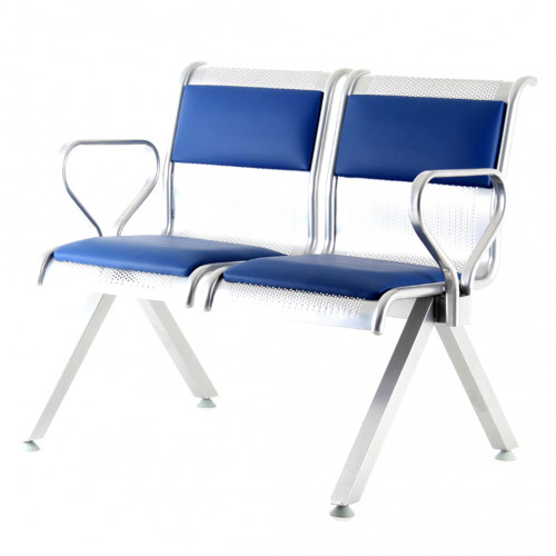 saclı ikili kollu bekleme koltuğu mavi