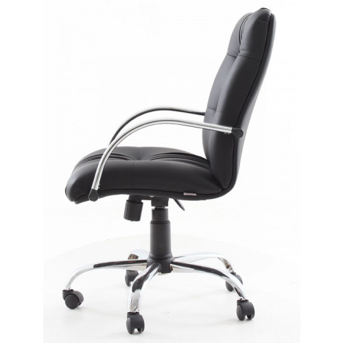 Monoblok krom kollu çalışma koltuğu siyah