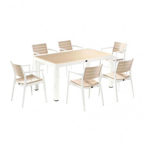 Oslo Masa sandalye takımı beyaz Krem 150x90