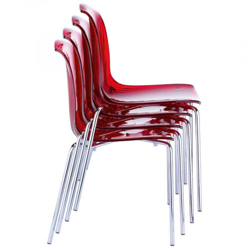 Allegra krom ayaklı polikarbon kafeterya sandalyesi