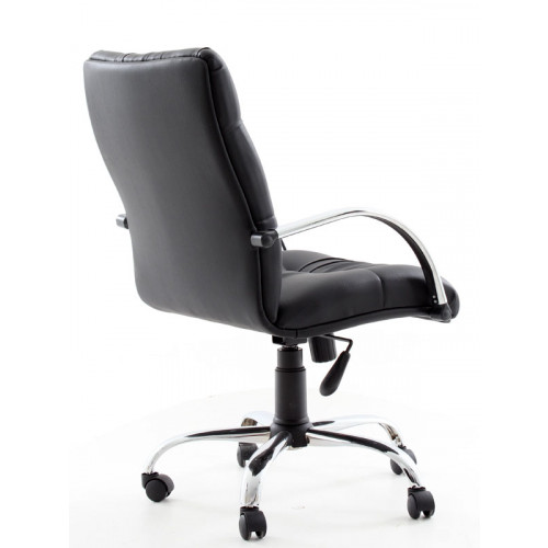 Monoblok krom kollu çalışma koltuğu siyah