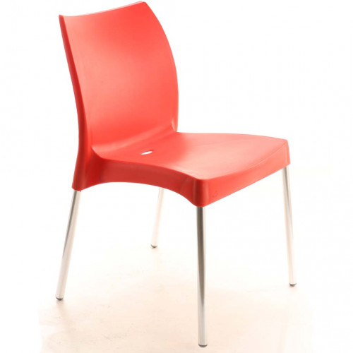 Crey Alüminyum Ayaklı Plastik Sandalye Kırmızı