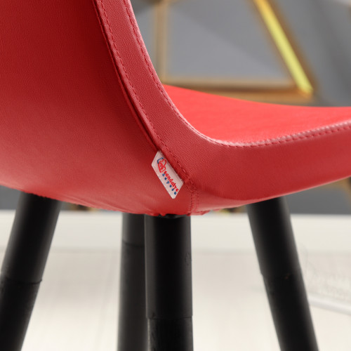 Gabriel Gold Renk Kaplama Bar Sandalyesi (Kırmızı Deri)