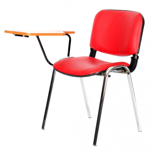 Form Mercan Tablalı Krom Konferans Sandalyesi Kırmızı