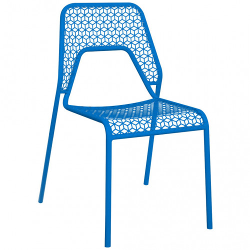 Güneş kolsuz metal sandalye mavi