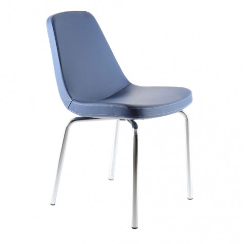 Gabriel Krom Ayaklı Metal Sandalye Mavi