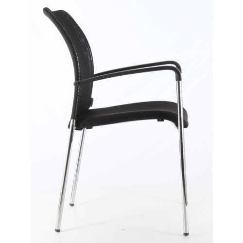 Fileli Kollu Metal Bekleme Sandalyesi Siyah