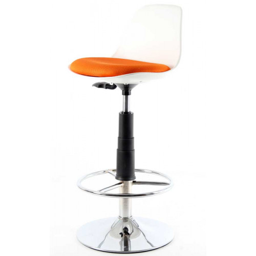 Swella Çemberli Bar Sandalyesi Beyaz Turuncu