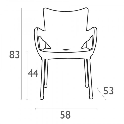 Romeo kollu alüminyum ayaklı plastik sandalye pp