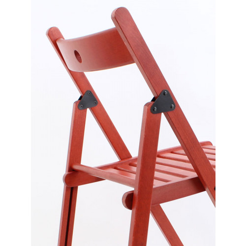 Retro katlanır ahşap sandalye kırmızı