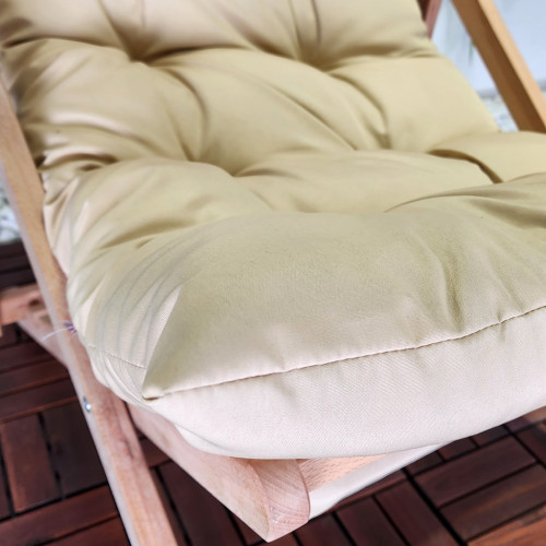 Wood Minderli Natural Sehpa Sandalye Takımı (2+1)