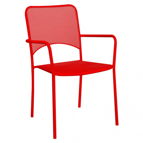 Güneş kollu metal sandalye kırmızı