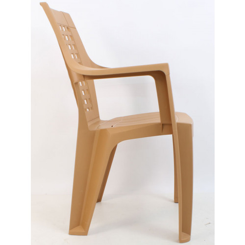 Simetri kollu plastik sandalye teak