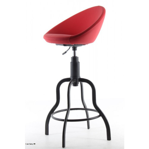 Gloria Boyalı Sosis Ayaklı Bar Sandalyesi Deri Kırmızı