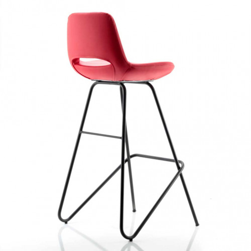 Rasko Eyfel siyah ayaklı bar sandalyesi  Kırmızı