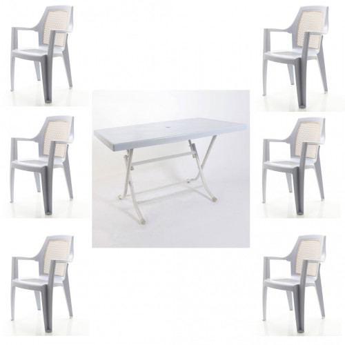 Plastik Sandalye Ve Masa Takımı 10 ( 6+1 )
