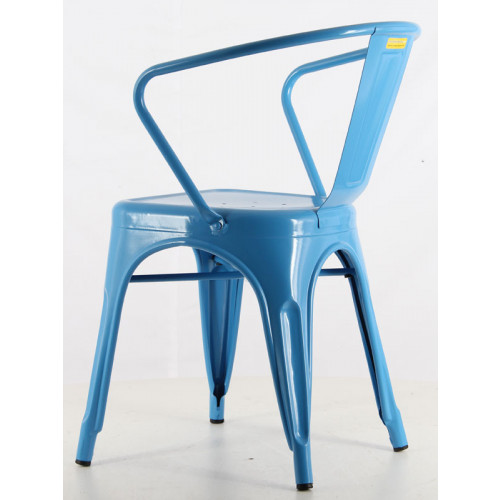 Tolix Kollu Metal Sandalye Mavi