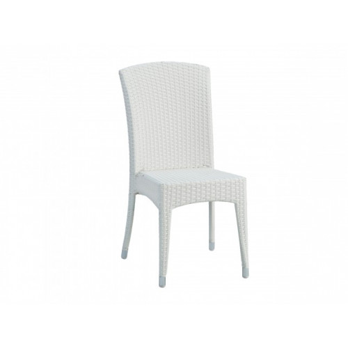 Orlin-Kasilya Rattan Masa Sandalye Takım Beyaz (6 Kişilik)