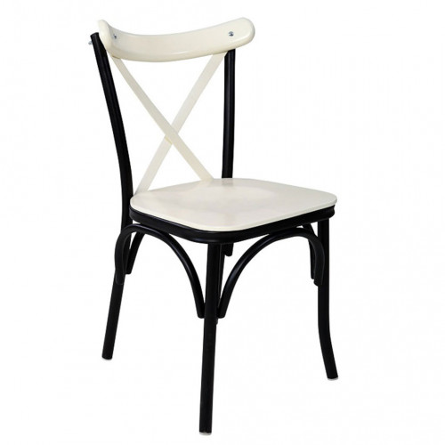 Paris Thonet Metal Sandalye Siyah Beyaz