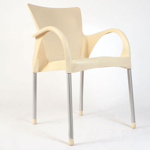 Sarıyer alüminyum ayaklı plastik sandalye krem
