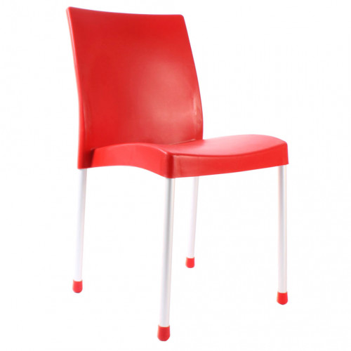 Hira kolsuz plastik sandalye kırmızı