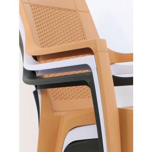 Foça Kollu Plastik Sandalye Beyaz
