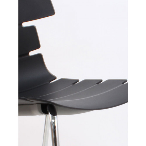 Çizgi poliproplen sandalye siyah