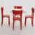 Thonet Sandalye Masa Takımı Dörtlü Kırmızı Beyaz