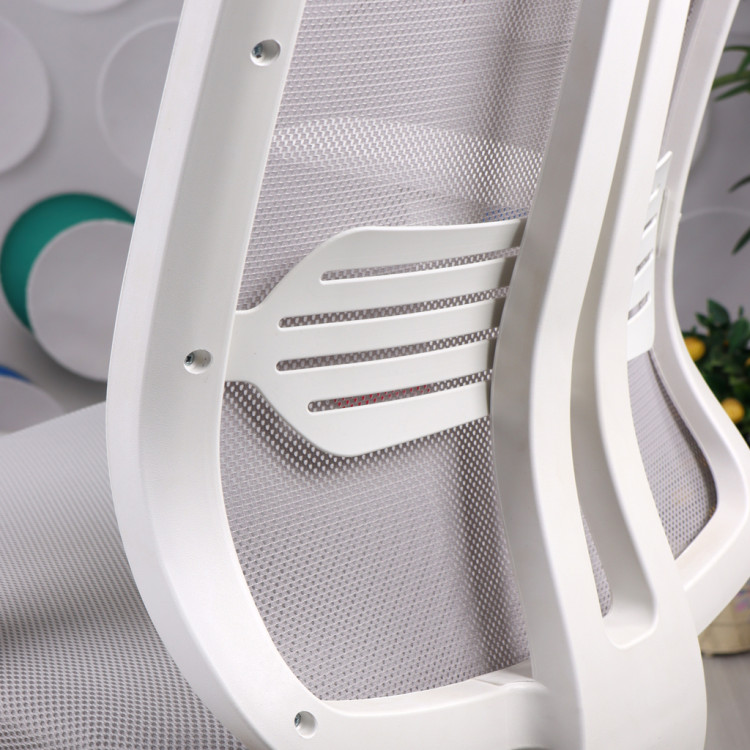 Tokyo Krom Ayaklı Sabit Kollu Müdür ve Ofis Koltuğu (Açık Gri)