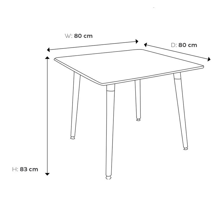 Durica Masa Sandalye Takımı 80x80