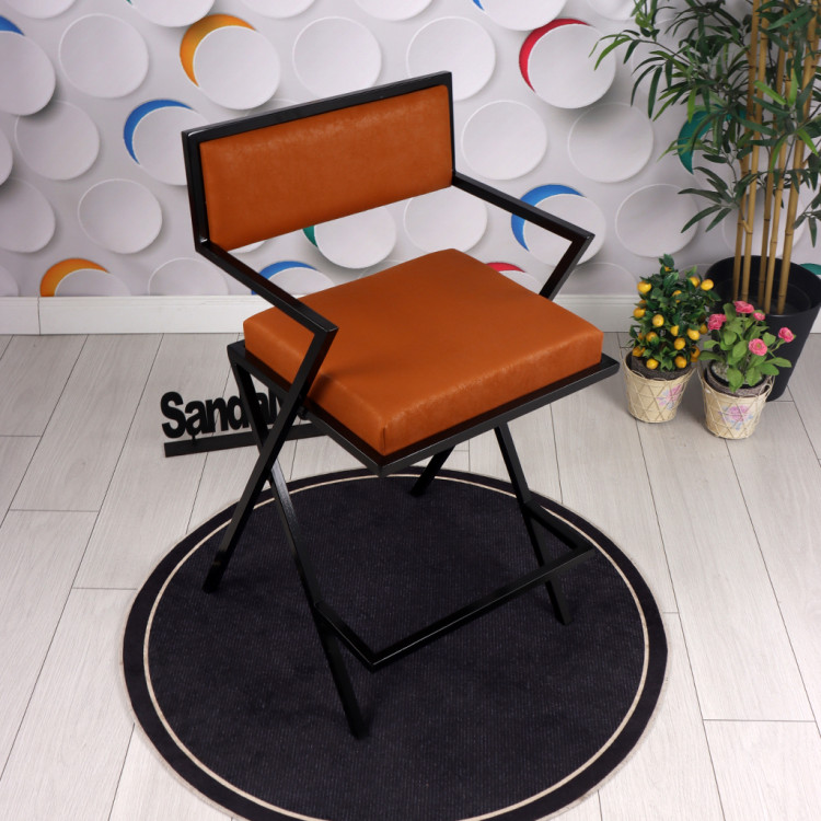 Lang Metal Bar Sandalyesi 65 h (Kahve Nubuk)