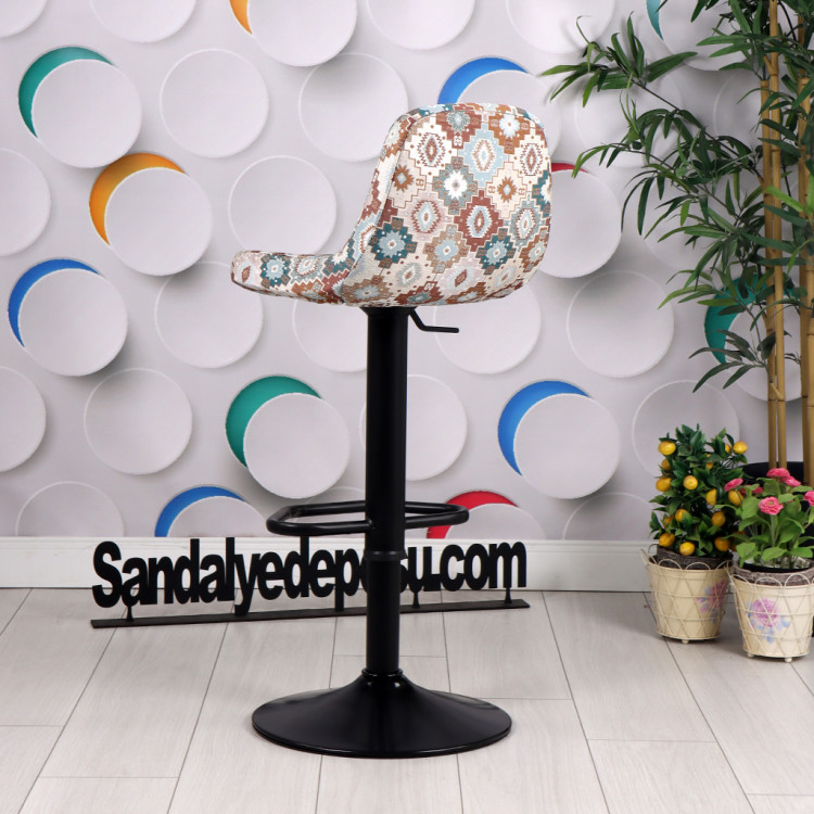 Gabriel Etnik Desenli Bar Sandalyesi 01