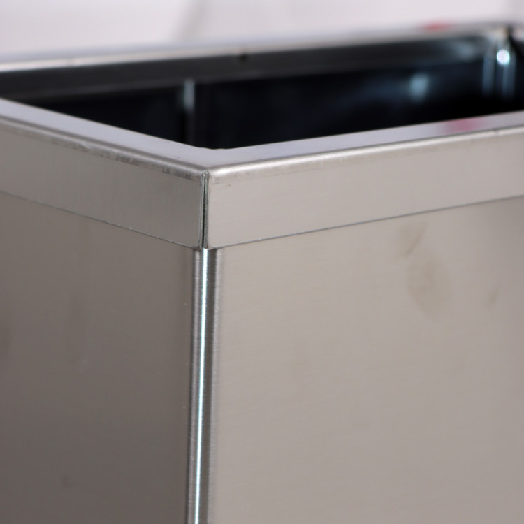 30 Lt Dikdörtgen Çemberli Paslanmaz Çöp Kovası