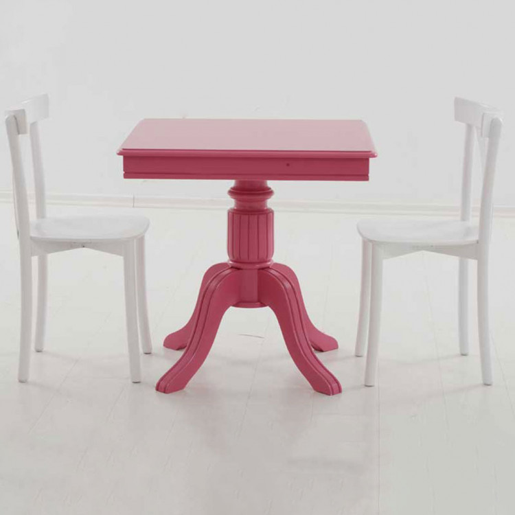 Thonet Sandalye Masa Takımı İkili Pembe Beyaz