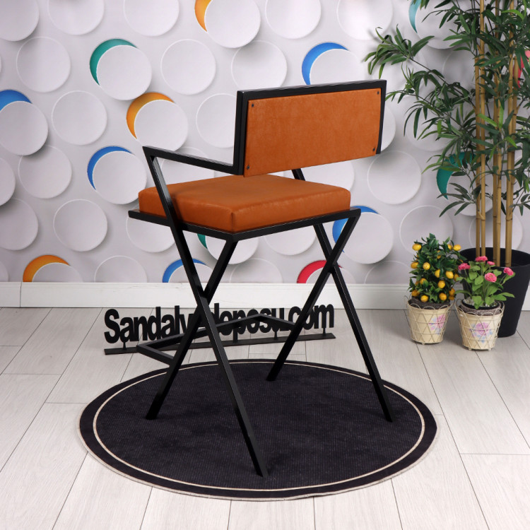 Lang Metal Bar Sandalyesi 65 h (Kahve Nubuk)