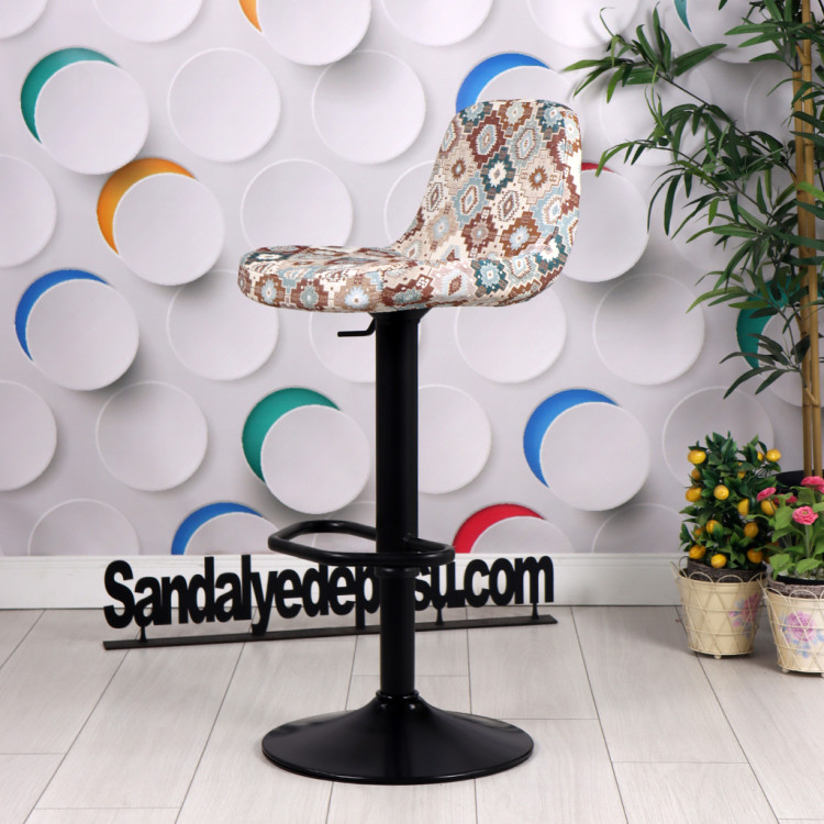 Gabriel Etnik Desenli Bar Sandalyesi 01