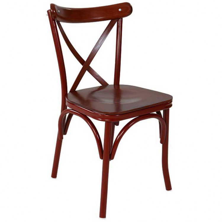 Paris Thonet Metal Sandalye Bordo