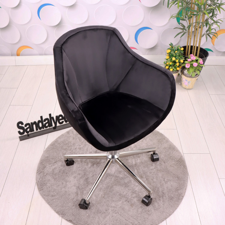 Focus Bilgisayar Ve Çalışma Koltuğu Krom Yıldız Ayaklı Siyah Kumaş