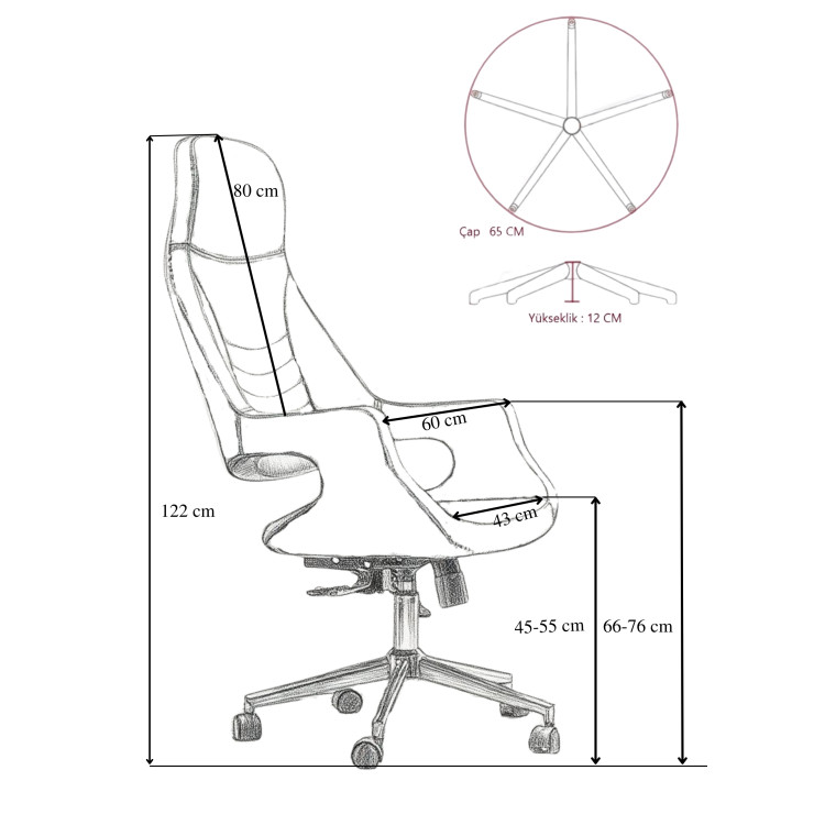 Wagner Müdür Ve Yönetici Koltuğu (Siyah Deri)