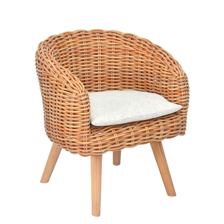 Capri Rattan Ahşap Ayaklı Sandalye