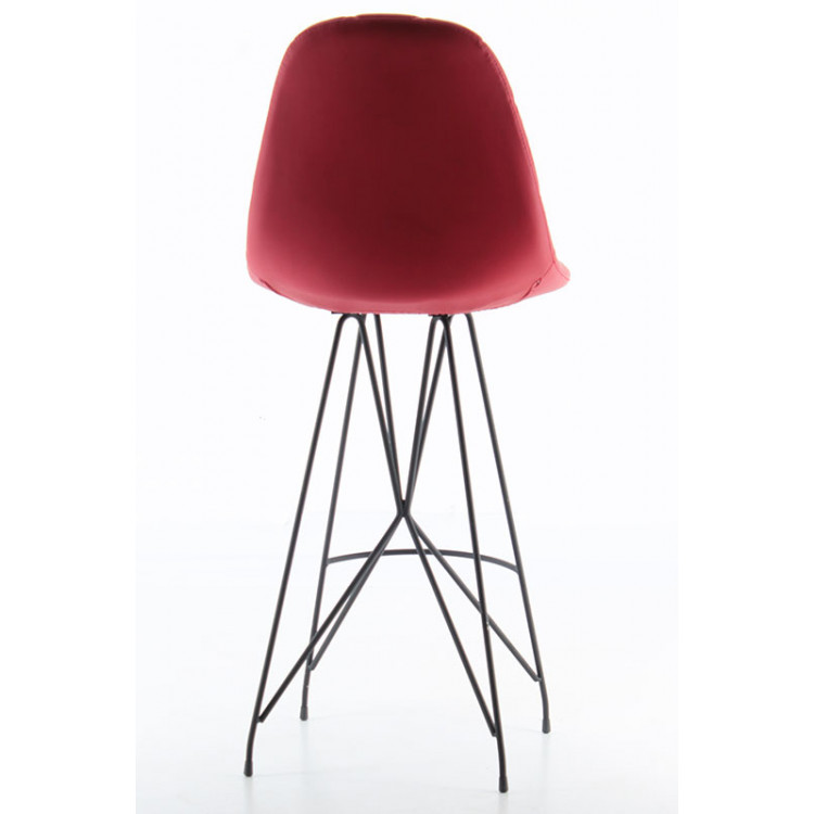 Aymes Boyalı Metal Ayaklı Bar Sandalyesi Kırmızı