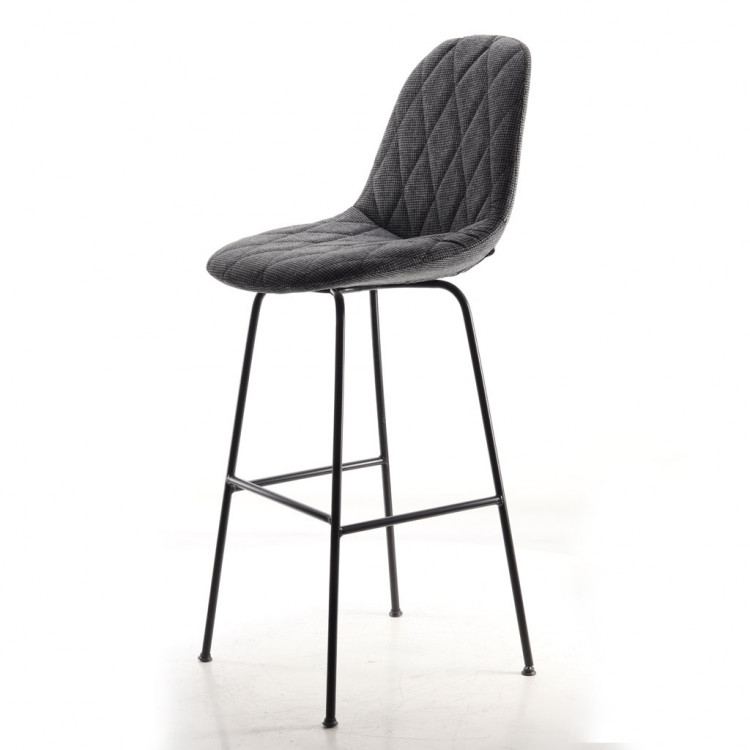 Aymes Siyah Metal Ayaklı Bar Sandalyesi Keten ( Lara 307 )