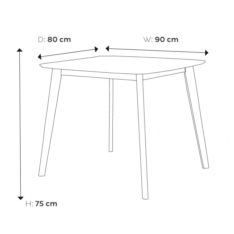 Apolas Yemek Masası 80x90 Beyaz  (Ücretsiz Kargo)